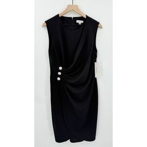 Calvin Klein Dress Womens 12 Black Holiday Christmas Classic Preppy Formal NEW